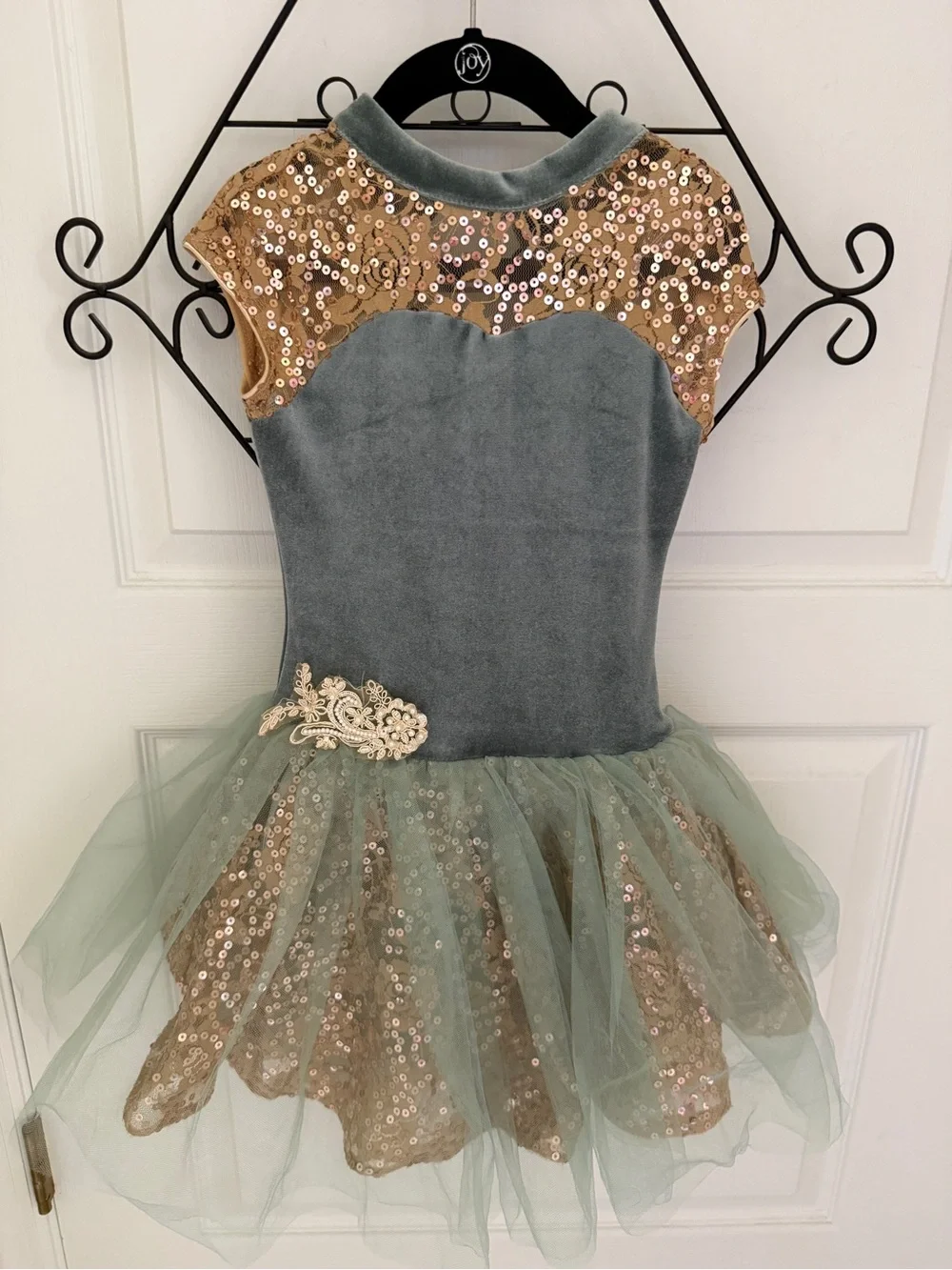 Revolution Sage Green and Gold Sequin Dance Tutu Dress